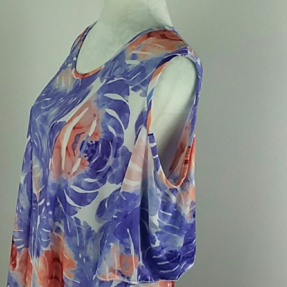 Shoreline Purple Cold Shoulder Dress 1XL - Picture 4 of 7